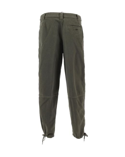 Aspesi Gray Drawstring Cargo Trousers