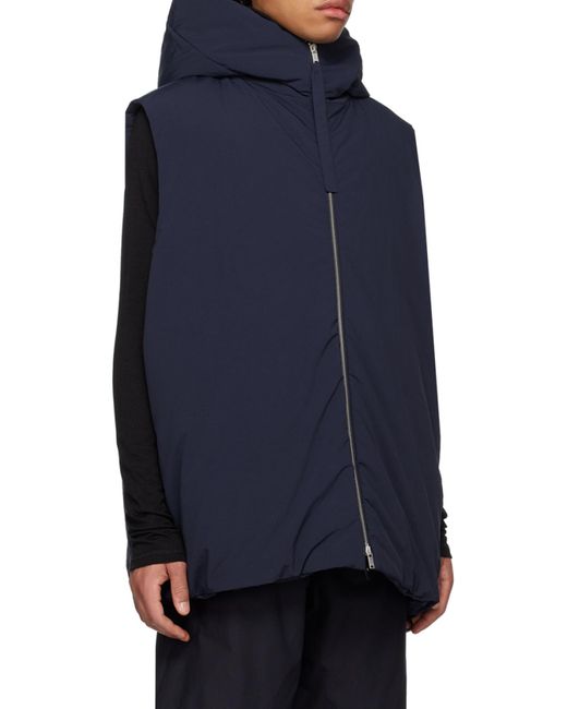 Jil Sander Blue Zip-Up Gilet for men