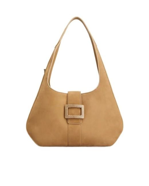 Roger Vivier Natural Belle Vivier Small Hobo Shoulder Bag