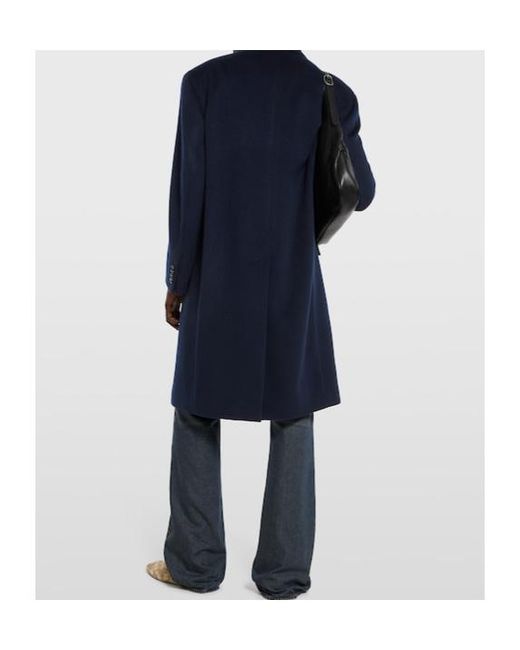 Gucci Blue Double-Breasted Light Cashmere Coat for men