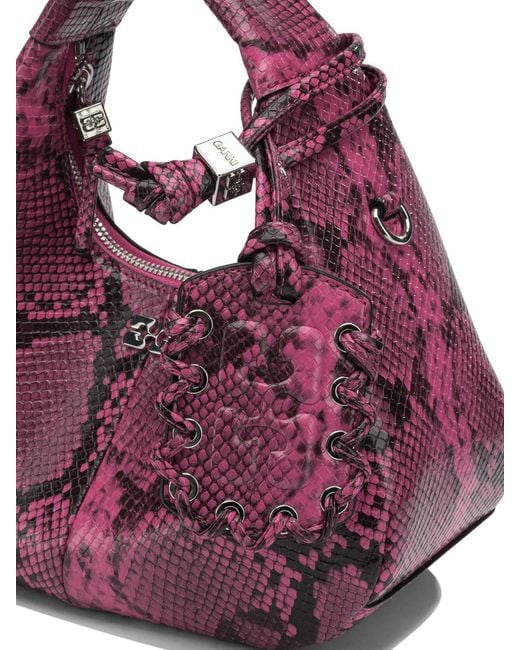 Ganni Purple Mini Hobo Shoulder Bag