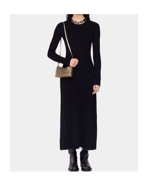 Rabanne Black Chain Detail Knitted Long Dress