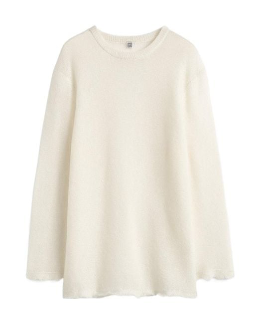 Totême White Totême Semi-Sheer Knitted Jumper