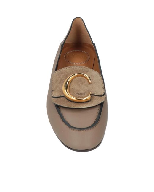 Chloé White Simple Leather Slippers