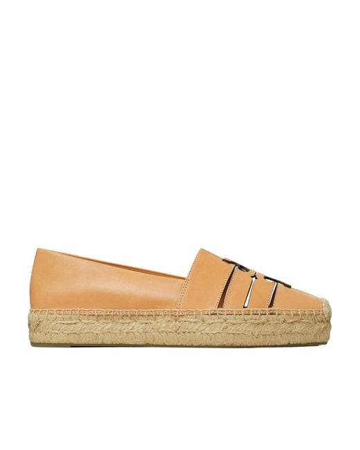 Tory Burch Brown Ines Platform Espadrilles