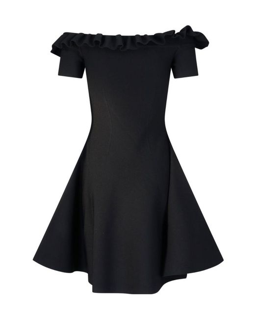 McQueen Black Off-Shoulder Mini Dress