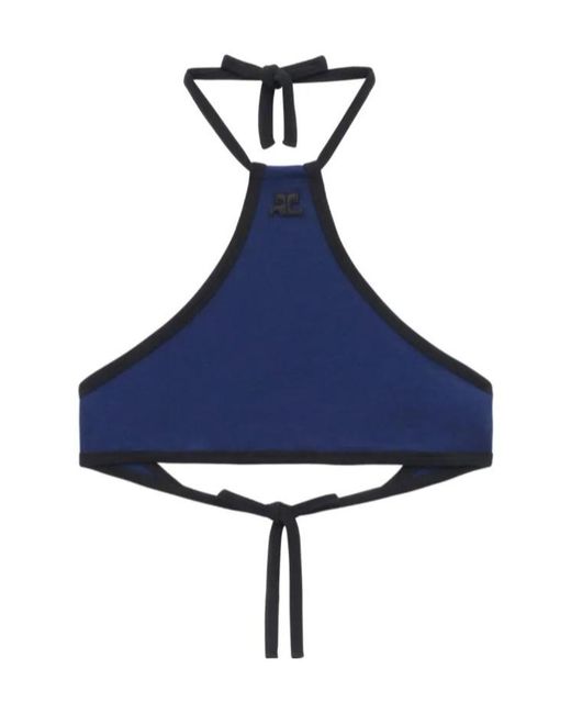 Courreges Blue Halterneck Crop Top