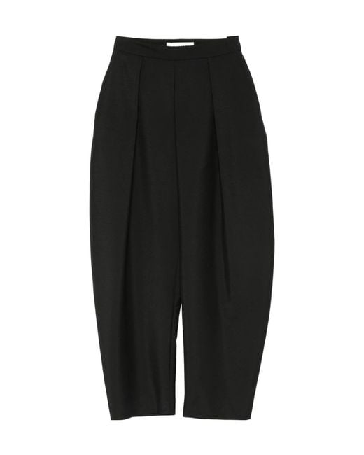 Rohe Black Pleated Wide-Leg Trousers