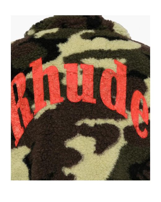 Rhude Multicolor Camouflage-Print Logo-Embroidered Jacket for men