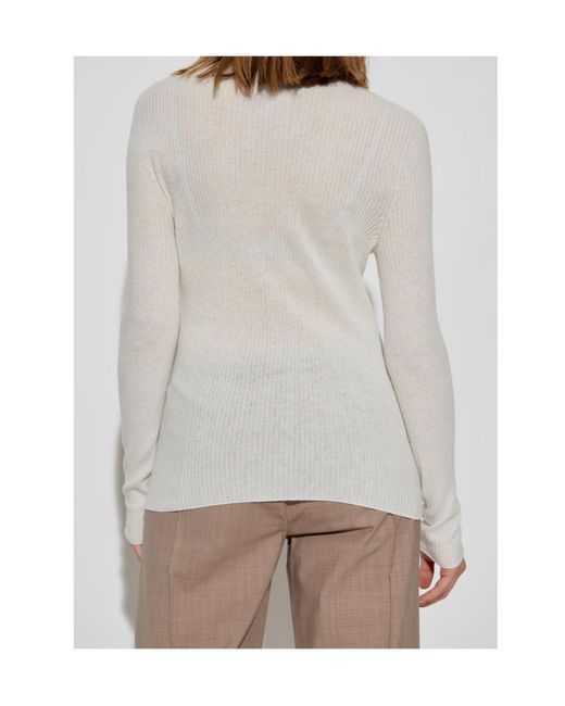 Fabiana Filippi White Turtleneck Knitted Jumper