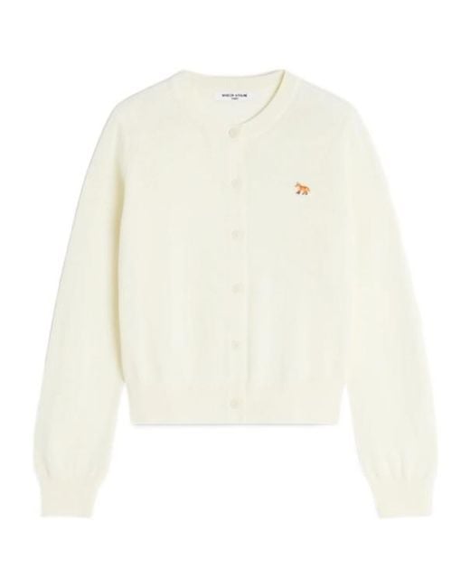 Maison Kitsuné White Maison Kitsuné Baby Fox Regular Cardigan