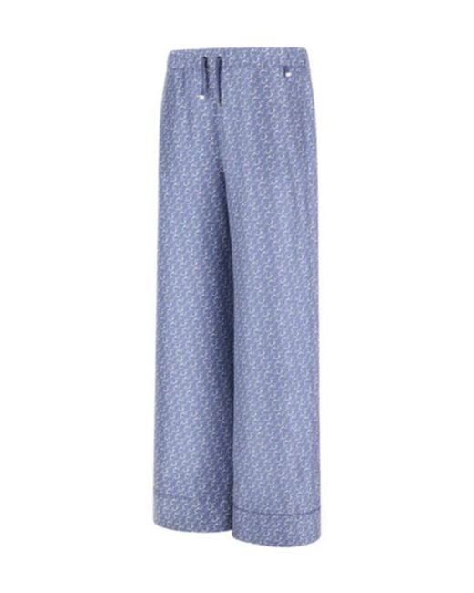 Herno Blue Drawstring Patterned Trousers