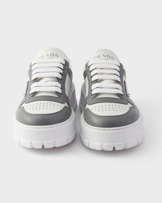 Prada Gray Lace-Up Sneakers for men