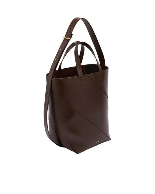 Jil Sander Brown Vertigo Tote Medium