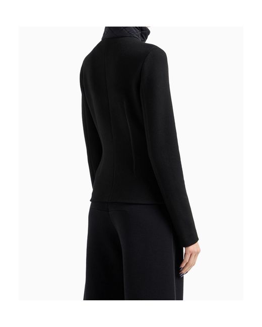 Giorgio Armani Black Asv Knitted Single-Breasted Jacket