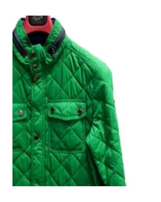 Paul & Shark Green High-Necked Quilted Casual Jacket for men
