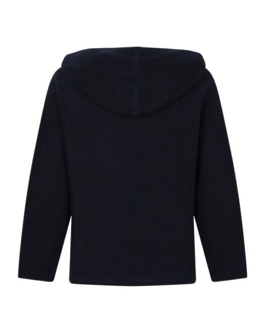 Fabiana Filippi Blue Lurex Thread Hooded Jumper