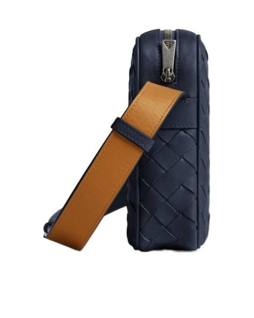Bottega Veneta Blue Intrecciato Zipped Phone Pouch for men