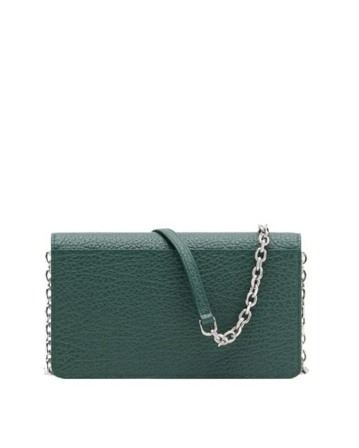 Maison Margiela Green Chain Strap Leather Wallet