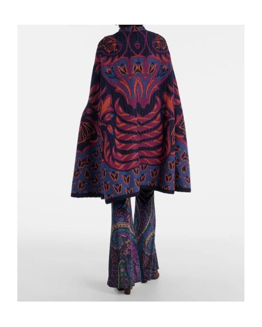 Etro Purple Jacquard Cape