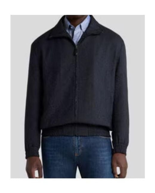Etro Blue Arnica Zip-Up Jacket for men