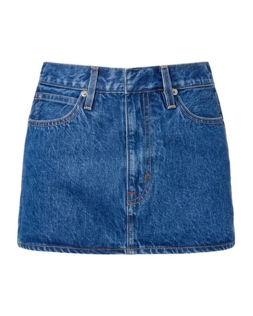 SLVRLAKE Denim Blue Micro Denim Miniskirt
