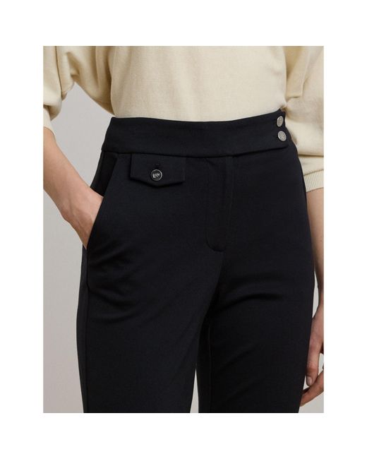 Ralph Lauren Black Solid Color Straight Leg Trouser