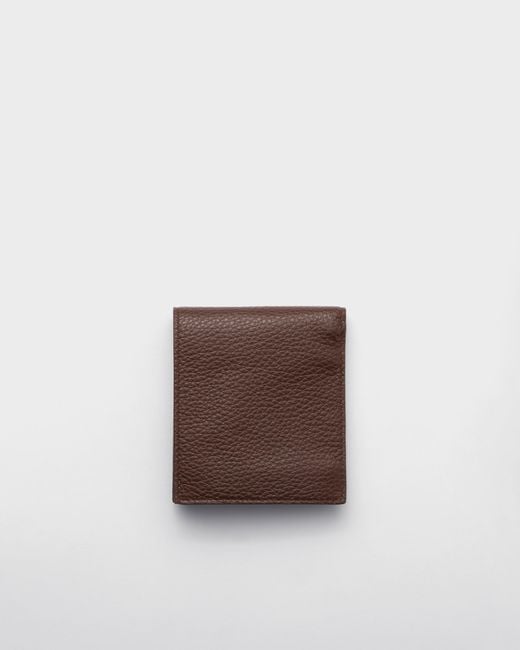 Prada Brown Triangle-Logo Wallet for men