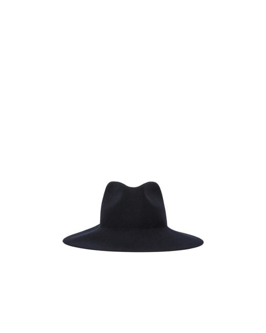 Max Mara White Felt Wool Floppy Brim Hat