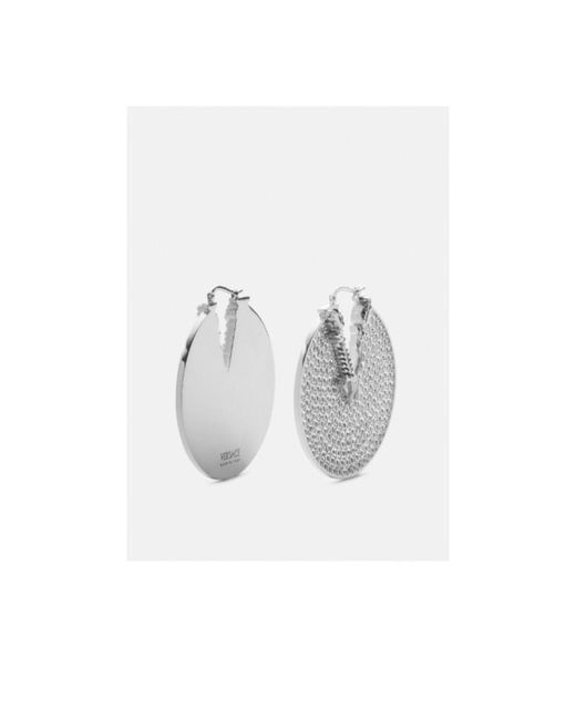 Versace White Rhinestone Round Earrings