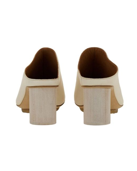 Uma Wang White Heeled Mules