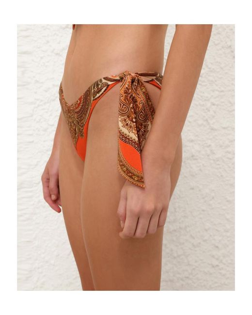 Zimmermann Orange Mahon Scarf Tie Bikini Briefs