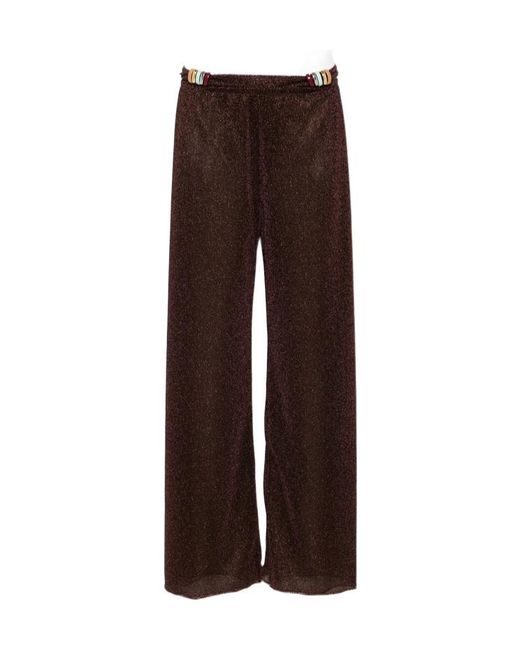 Oseree Brown Oséree Beaded Detailed Cut Out Trousers