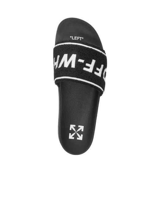 Off-White c/o Virgil Abloh Black Textured Logo-Strap Slides for men