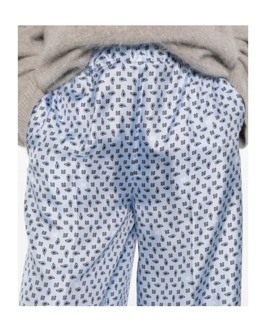 Max Mara Blue X E. Marinella Printed Trousers