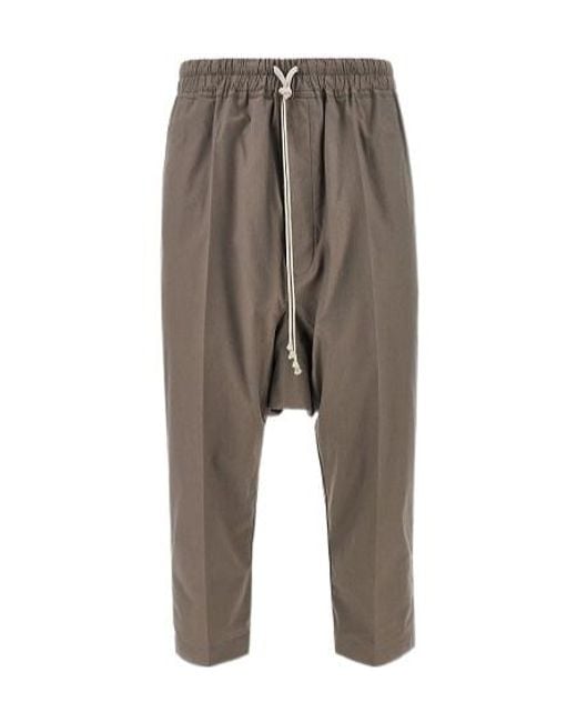 Rick Owens Gray Drawstring-Fastening Trousers for men