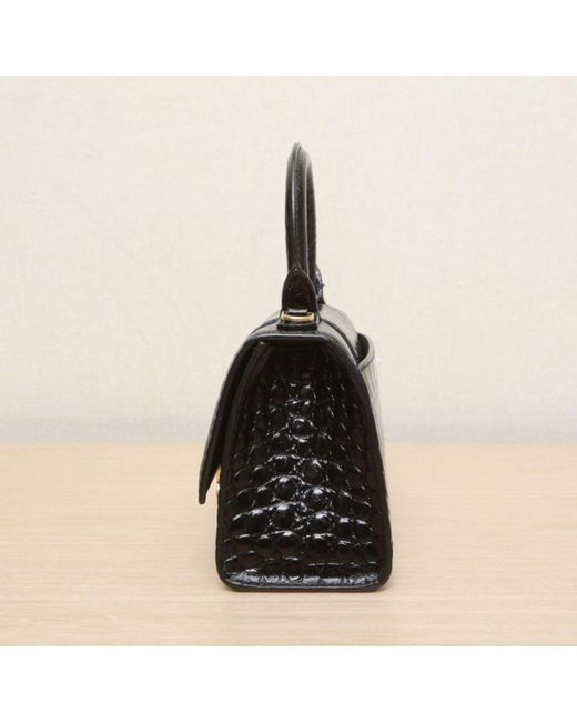 Balenciaga Black Hourglass Xs Top Handle Bag