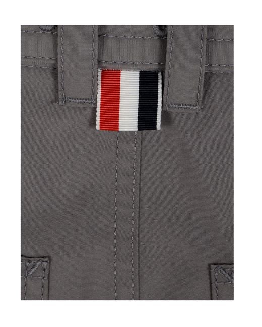 Thom Browne Gray Belted Cargo Pants for men