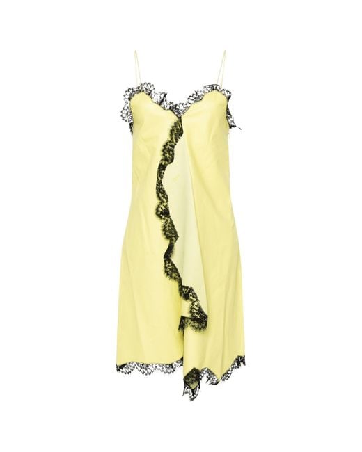 Off-White c/o Virgil Abloh Metallic Leather Lace-Detail Dress