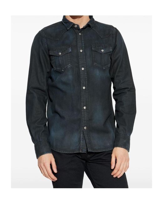 DIESEL Blue D-Vega Chest-Pocket Shirt for men