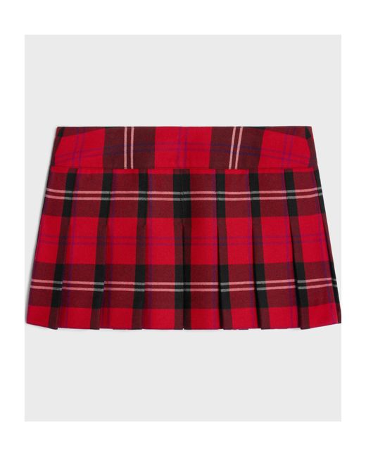 ミニスカート Celine Bandeau mini skirt Celine Pleated Bandeau Mini Skirt in Red | Lyst