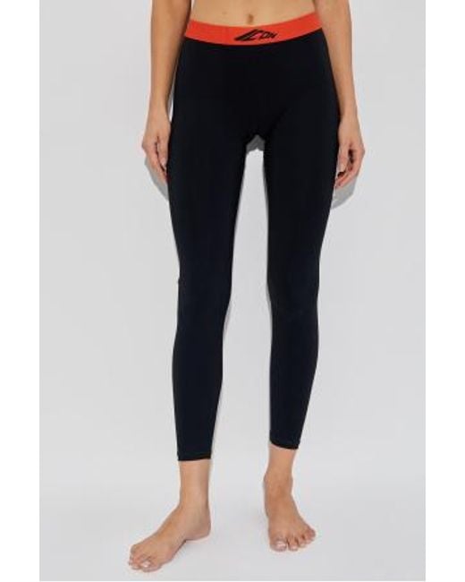 DSquared² Blue Logo-Waistband Leggings