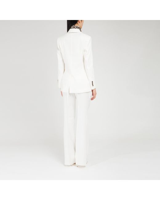 Brunello Cucinelli White Double-Breasted Woven Blazer