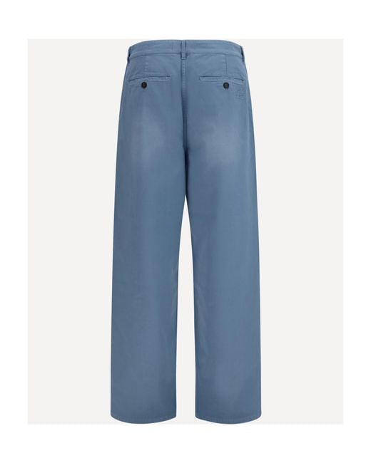 Miu Miu Blue Garment-Dyed Twill Pants