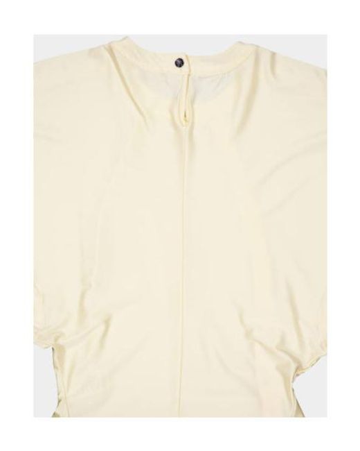 Rabanne Yellow Anglaise Draped Blouse