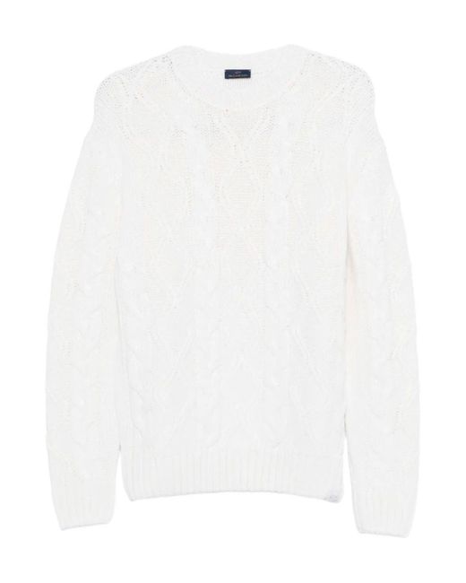Paul & Shark White Merino Wool Sweater for men