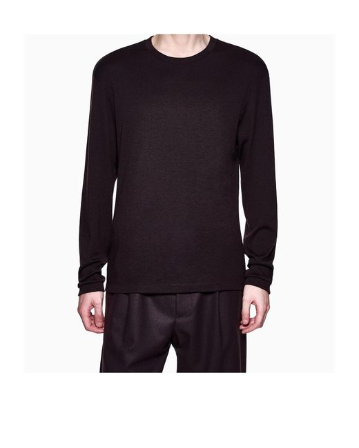 Giorgio Armani Blue Long-Sleeved Crewneck Jumper for men
