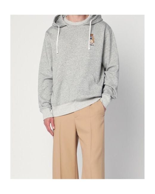 Polo Ralph Lauren Gray Polo Bear Fleece Hoodie for men