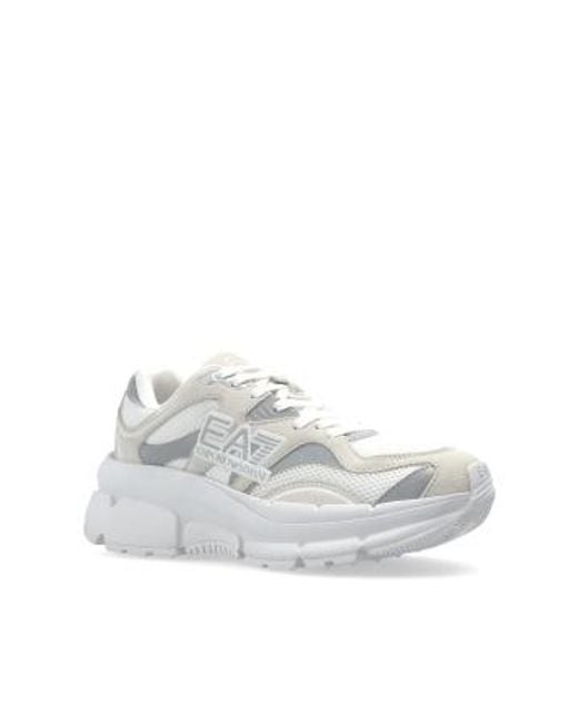 EA7 White Mesh Panelled Chunky Sneakers