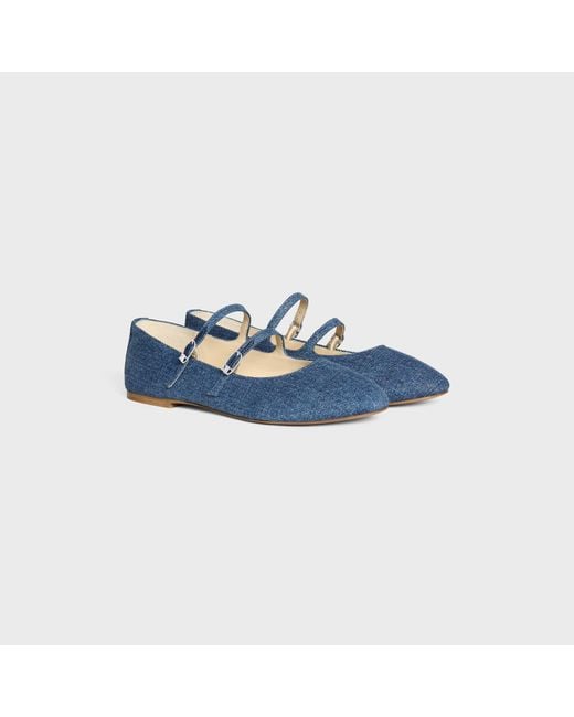 Céline Blue Les Ballerines Double Strap